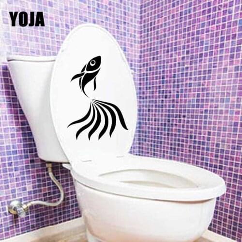 YOJA 17.4X23.9CM Large Wall Decal Toilet Sticker Art Cartoon Fish Kids Room Decor T5-0348