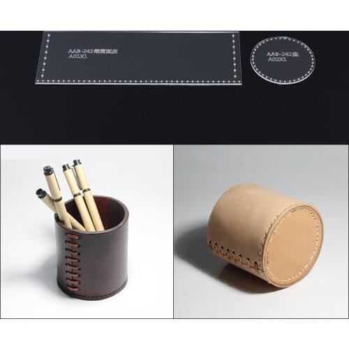 1Set Acrylic Leather Template Home Handwork Leathercraft Sewing Pattern Tools Accessory Pencil box Pen holder