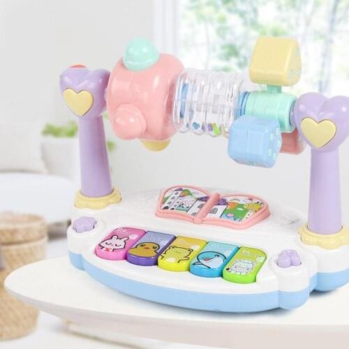1Pcs New Kids Baby Electronic Keyboard Toy Music Rotating Rattle Knock Mole Game Educational Toys Childrens Gift For Kids