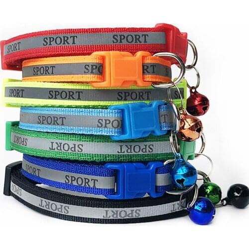 1PC High Quality Reflective Pet Collars Adjustable Safety Belt Dog Sports Neck Ring Necklace With Bells Hot Sale Pet Supplies