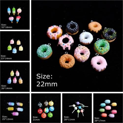 10pcs Kawaii Candy Food Charms Bracelets Necklace Earring Jewelry Making Flat Back Cabochon Pendants