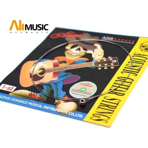 10 pcs Acoustic Guitar Stainless Steel String Alice A206SL .011 Inch 0.28 mm 1st E First Single String Encordoamento