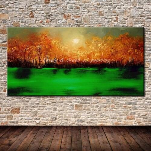 Mintura Hand Painted Tree Landscape Oil Painting On Canvas Modern Abstract Art Wall Picture For Living Room Home Decoration Gift