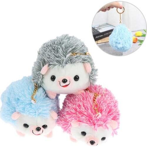 12CM Plush Hedgehog Toys car Key Chain Pendant Plush Toy Animal Stuffed Toys key ring