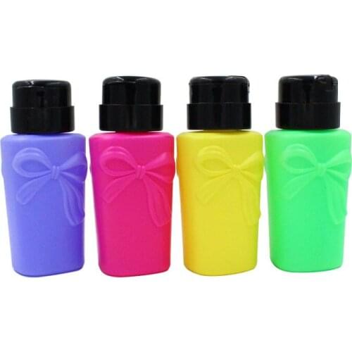 180ml Empty Pump Dispenser Nail Polish Liquid Alcohol Remover Cleaner Acetone Bottle Art Equipment