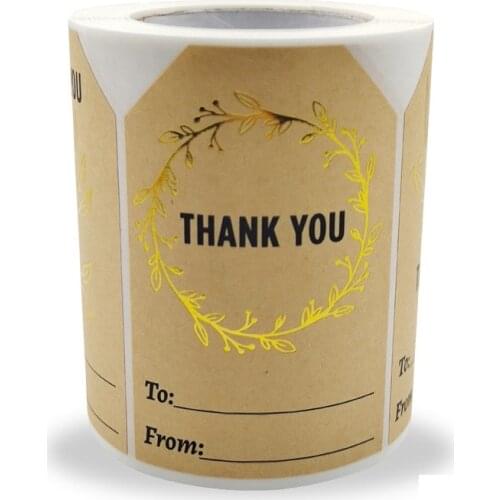 250pcs7.5x5cm Thank You Very Much Sticker Label From To Thanksgiving Hot Stamping Cat Style Sticker Label Gift Packaging Supplie