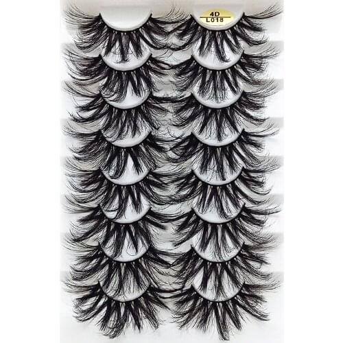 4D Mink False Eyelashes Natural Long Fluffy Dramatic Full Volume Lashes Handmade Eyelash Extension Tools 8 Pairs 25mm