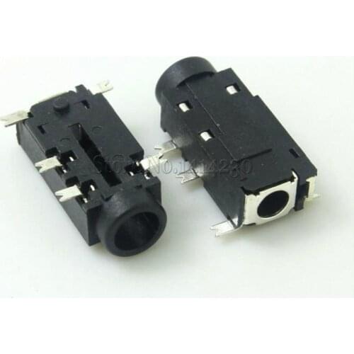 High Quality 5PCS 3.5mm Headphone Socket 5 Pins SMT With Switch Audio Jack