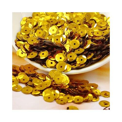 50g(1650pcs) 8mm Cup Sequins for Craft Silver-based Embossing Yellow Gold Confetti Spangles