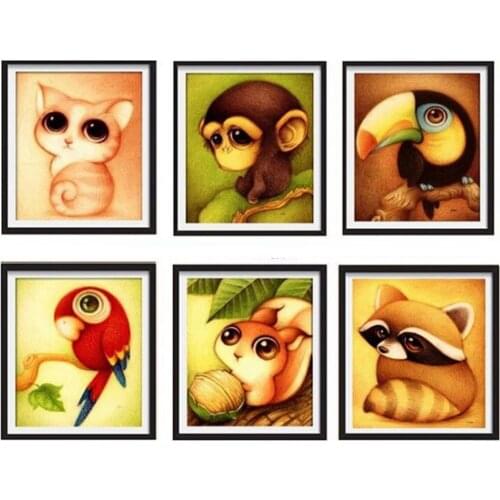 5D diamond painting cute pet animal round diamond stick drill DIY embroidery set diamond ornament mosaic handmade gift