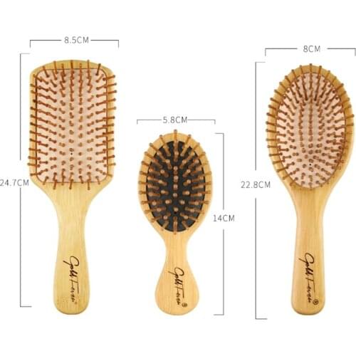 6Pcs Wood Combs Healthy Paddle Scalp Hairbrush Bamboo Cushion Head Massage Brush