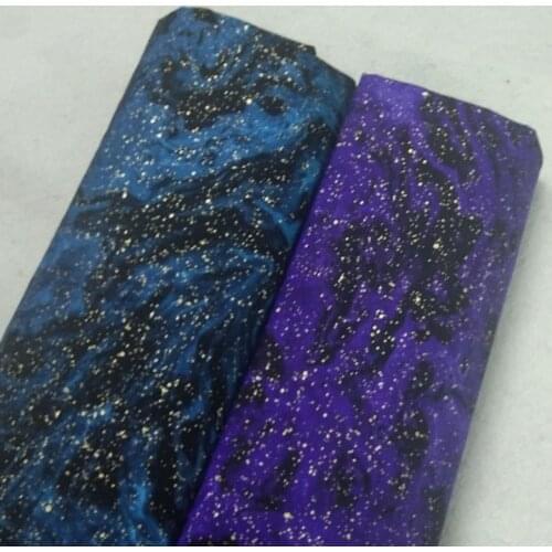 Brand New Blue Glitter Printed Cotton Fabric ZB1 Bling Bling Fabric Patchwork for Cloth Dress Party Home Decor