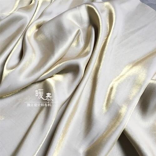 Cotton Silk Satin Fabric Yellow Gold Gradient DIY Background Pajamas Shirt Kungfu Suit HANFU Cheongsam Dress Designer Fabric