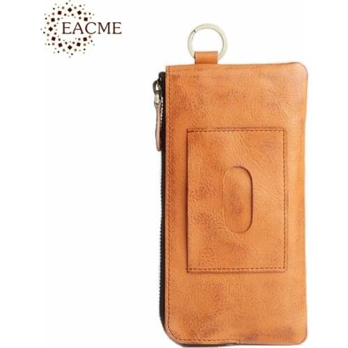 Genuine Leather Coin Purse Coin Purses Original Multi-function Zipper Long Wallet Coin Bag Coin Purse Pencil Pocket