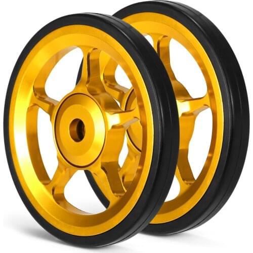 LIXADA 2pcs Aluminum Alloy Folding Bicycle Easywheel CNC Ultralight Bike Easy Wheels & M6 Mount Bolts Cycling Accessories