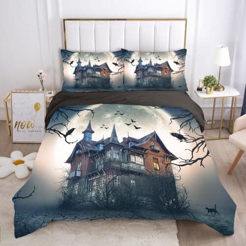 Cartoon Hallowmas Kids Bedding set for Children baby boy girls Duvet cover set pillow case Bed linens Quilt cover 140X200 house