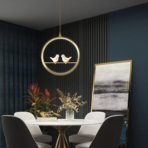 Nordic Ceramic Bird Kitchen Island Pendant Light Modern Copper Led Bar Dining Room Light Fixture Living Room Decor Bedroom Lamp
