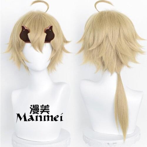 Game Genshin Impact Tohma Cosplay Wig Hair Synthetic Wigs High Temperature Soft Hair Silk Cosplay for Carnival Comic Show