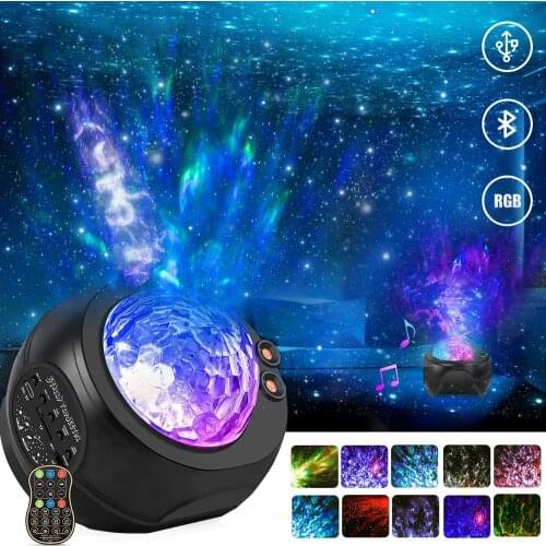 LED Starry Sky Projector Light Star Galaxy Bluetooth Laser Disco Party Lights Remote Control 3 In 1 Moon Laser Projection Lamp