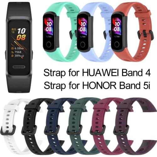Soft Silicone Strap for HUAWEI Band 4 / Honor Band 5i Replacement Sports Smart Watch Band Bracelet Wrist Strap Accessories