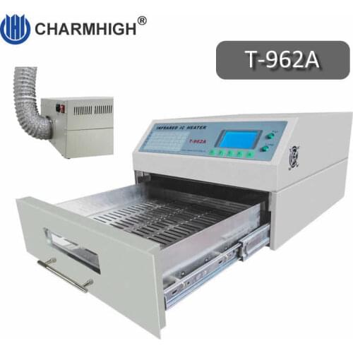 With Exhaust New T962A Desktop SMT Reflow Oven 300*320mm 1500w Infrared IC Heater BGA SMD Soldering Sation