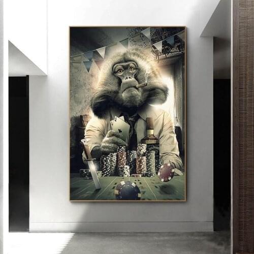 Modern Wall Art Decor Animal Graffiti Art Monkey Canvas Painting Cuadros Wall Art Posters Prints Wall Pictures for Living Room