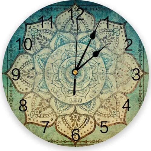 Faded Bohemian Mandala Fashion Wall Clock Living Room Bedroom Hanging Table Silent Children Room Wall Clocks Home Decor