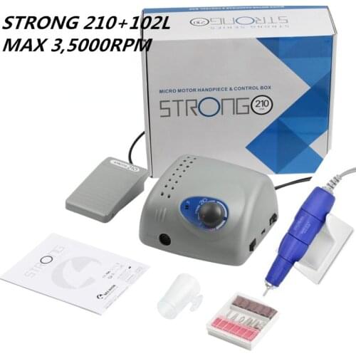High-grade Strong 210 65W 35000RPM 102L Handle Electric Nail Drill Machine Model Professional Nail Grinding Manicure Pedicure