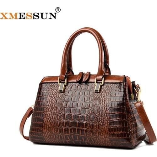 XMESSUN Women Crocodile Pattern Handbags Fashion Large Capacity Shoulder Messenger Bag Female Alligator Travel Shopping Bag K327