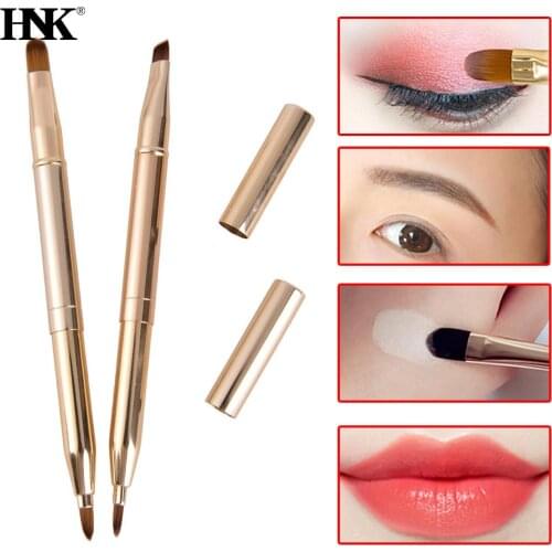 1/2pcs Gold Make Up Retractable Lip Eye Liner Eyeshadow Foundation Brush Double-headed Makeup Brushes Cosmetics Tool