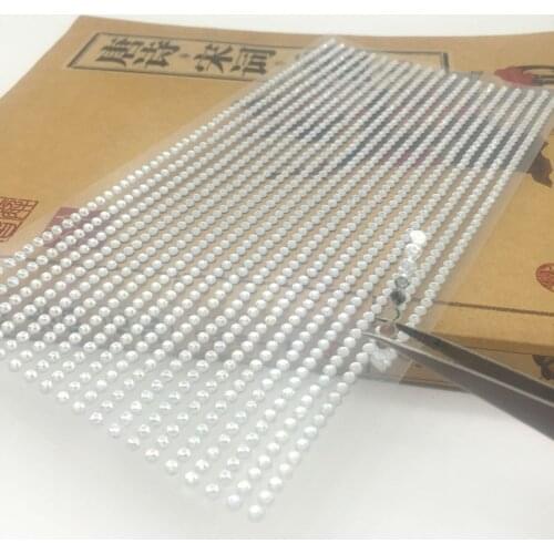 3mm 1200pcs Rhinestone Strip Sticker Round Flatback Acrylic Stickers Self-Adhesive Paste DIY Nail Art Phone Case Decoration