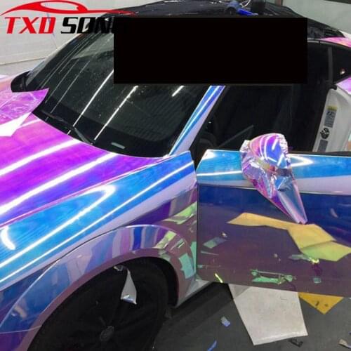 135*10/20/30/40/50CM Chameleon Car Stickers Color Change Chrome Vinyl Film Laser Plating Car Wrap Sticker Decal Air Release Film