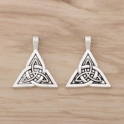 20 Pieces Celtics Knot Trinity Triquetra Charms Pendants Beads 2 Sided for Jewellery Making Findings 28x25mm