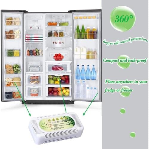 3Pcs Air Purifier Refrigerator Deodorant Freezer Deodorizer Home Accessories Bamboo Charcoal Activated Carbon Box Smell Remover