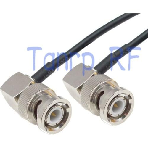 50CM Pigtail coaxial jumper cable RG174 extension cord 20in BNC male plug to BNC male both right angle RF connector adapter