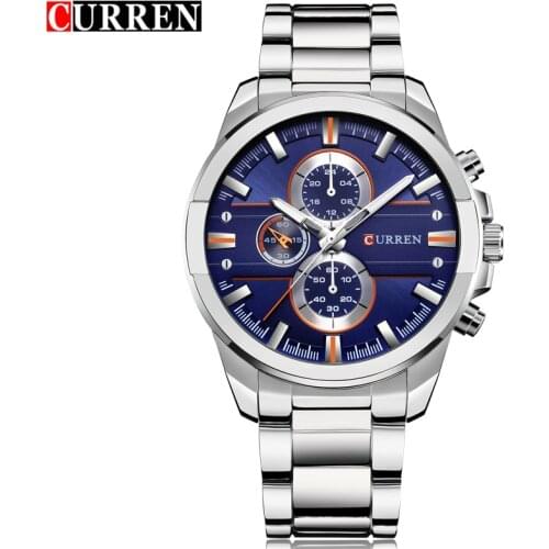 CURREN Luxury Casual Men Watches Military Quartz Male Wristwatch Stainless Steel Waterproof Relogio Masculino Montre Homme