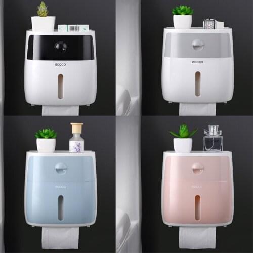 Toilet Paper Holder Waterproof Wall Mounted for Toilet Paper Tray Roll Paper Tube Storage Box Tray Tissue Box Shelf Bathroom