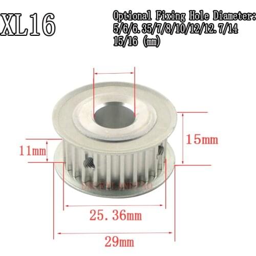 Double plane XL16/17/18/19 Timing Pulley Width 11mm Fixed inner hole5/6/6.35/7/8/10/12/12.7/14/15/16mm Synchronous Wheel Gear