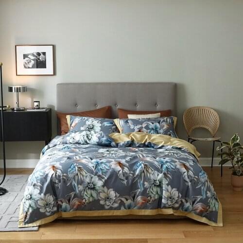 J Bohemian 100% Cotton Floral Leaf Natural Style Bedding Set Queen King Size Beds Duvet Cover Set Bed Covers Flat Sheet For Home