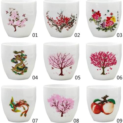 Creative Ceramic Cup Sakura Teacup Hot Cold Temperature Discoloration Color Changing Tea Cup Flower Ceramic Tea Set Tableware