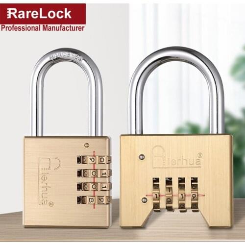 Brass Combination Padlock Password Lock 4 Digit Code for Door Gate Cabinet Drawer Furniture Keyless Rarelock MMS238 bb