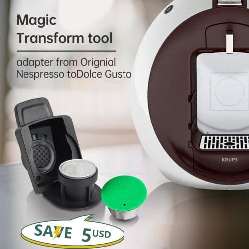 Recafimil Reusable Original Coffee Pod Adapter Upgrade Of Nespresso Capsule Holder For Dolce Gusto Machine Transform Tool