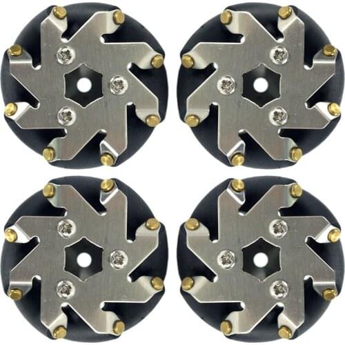 4pcs/lot 48mm Steel Mecanum Wheels Set( 2 Left 2 Right) Omni Wheel For Arduino Robot Competition Wheel Smart Car Robocup/Robocon