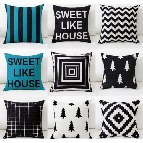 Stripe pattern Pillow Case Throw Pillowcase Cotton Linen Printed Pillow Covers For Office Home Textile