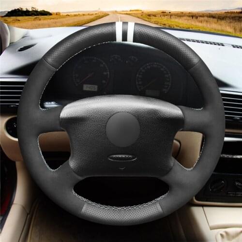 DIY Anti-Slip Wear-Resistant Steering Wheel Cover For Volkswagen Golf 4 Passat Variant Bora Car Interior Decoration