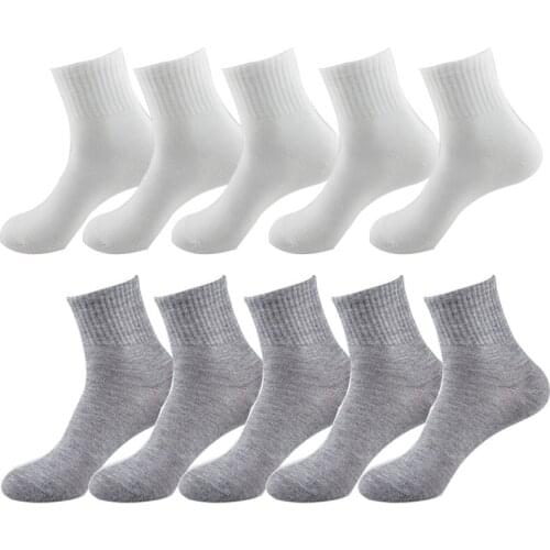 5pair Socks Breathable Ankle Socks Solid Color Short Comfortable High Quality Cotton Low Cut Socks Black White Gray