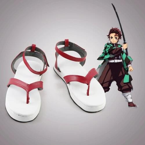 Anime Comic Demon Slayer Kimetsu no Yaiba Cosplay Shoes Kamado Tanjirou Cosplay Shoes Halloween Party Daily Leisure Shoes