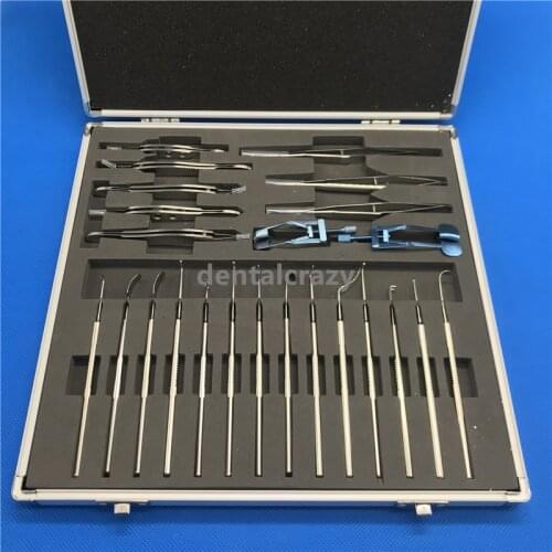1 set/24pcs Stainless steel Strabismus Ophthalmic Eye Micro Surgery Surgical Instruments