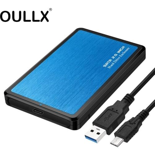 OULLX 2.5 inch Type C USB3.1 to Sata HDD SSD Case Support 2TB UASP Protocol Hard Drive Enclosure Aluminum Material Tool-free