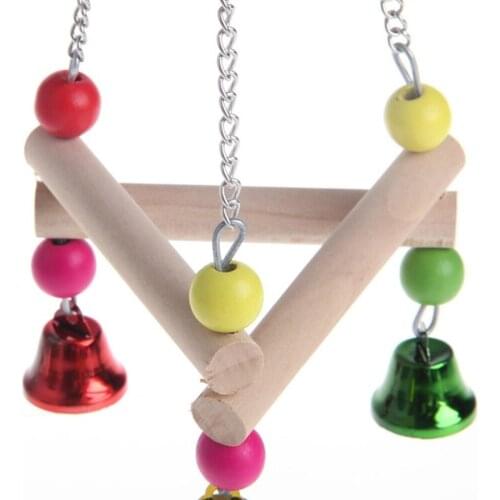 Pet Bird Hanging Swing Toy Bird Cage Pendant With Bell
